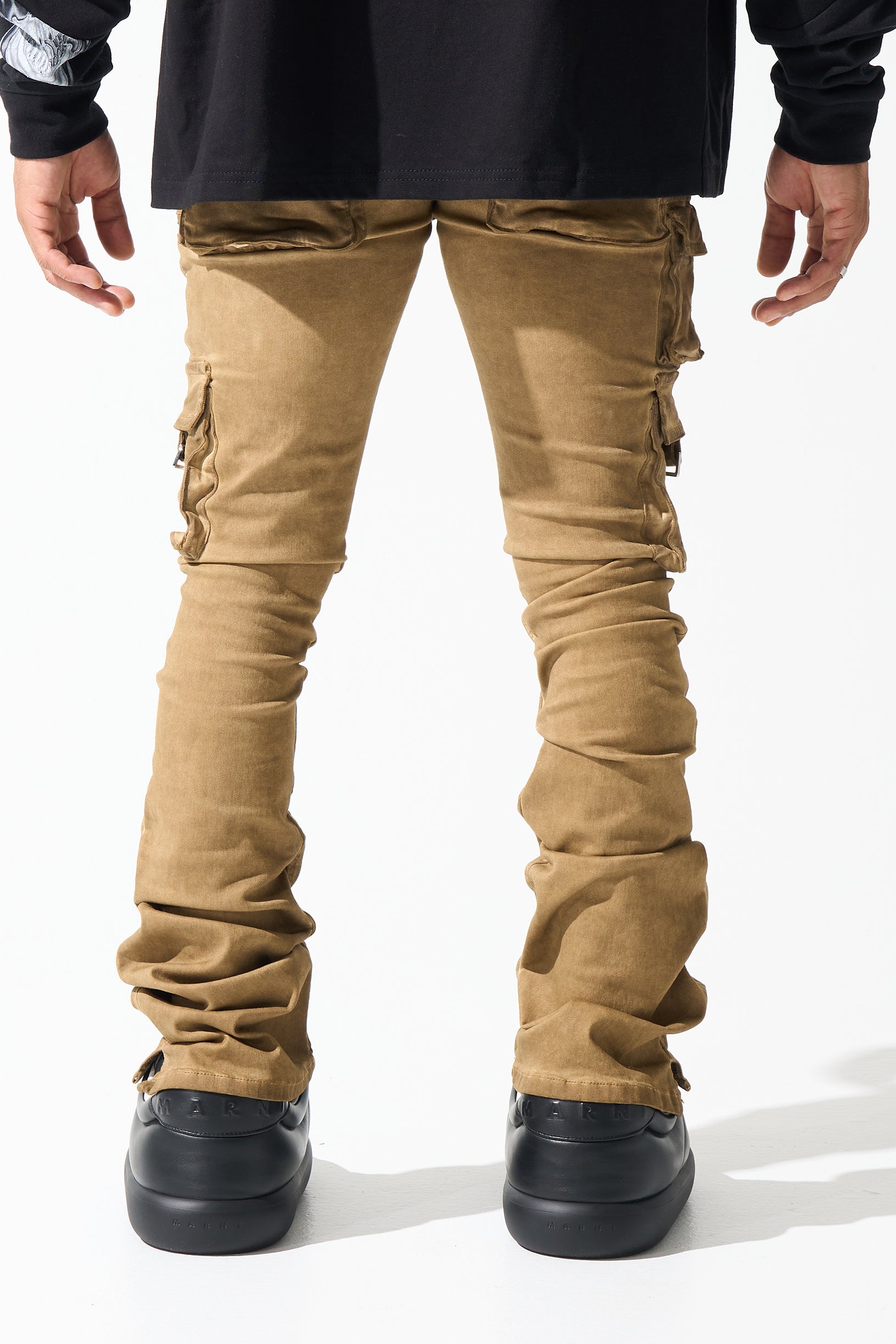 "CINNAMON" Cargo Stacked Jeans