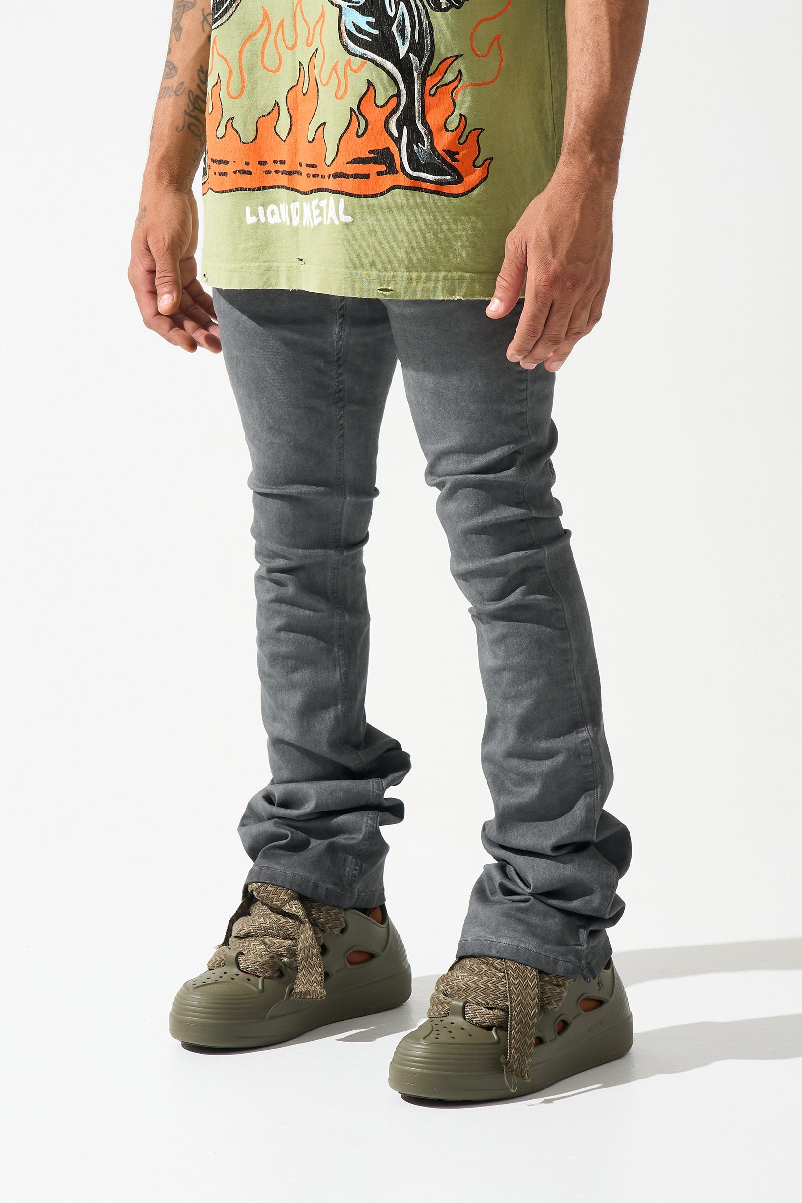 "LEAD" Stacked Jeans