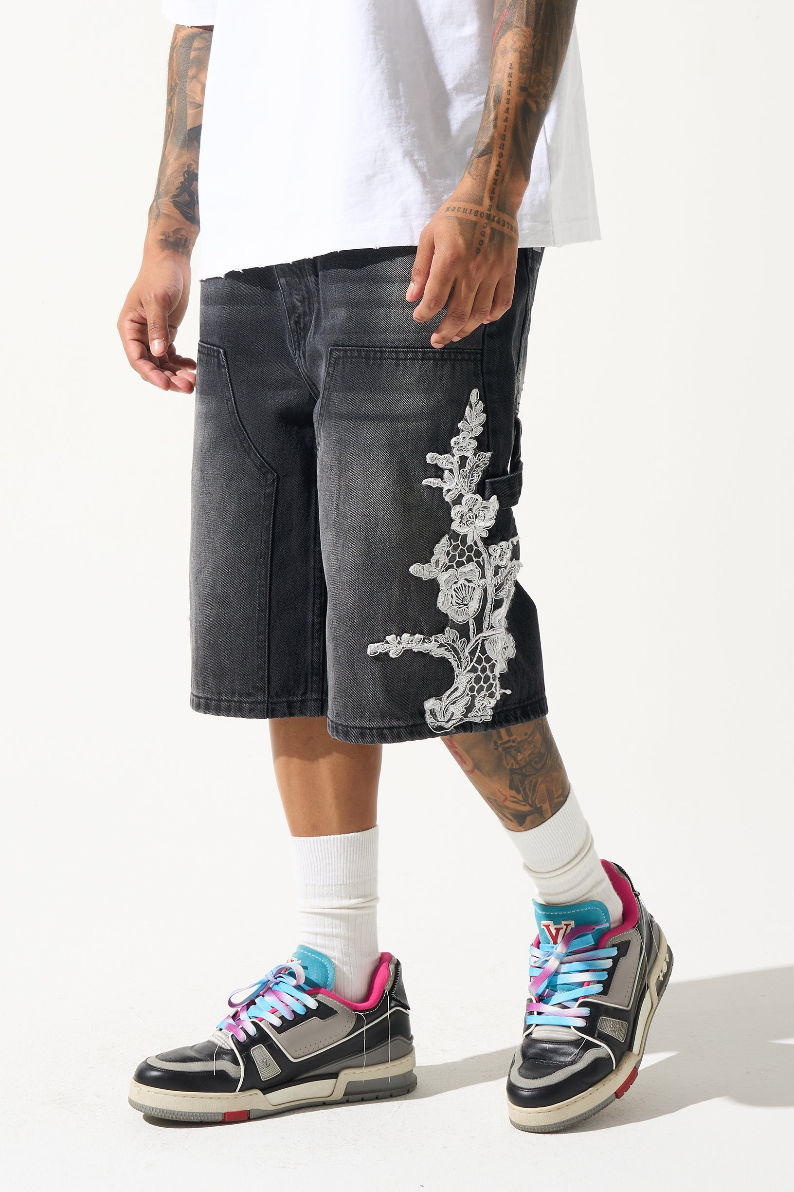 "GROWTH" Denim Shorts