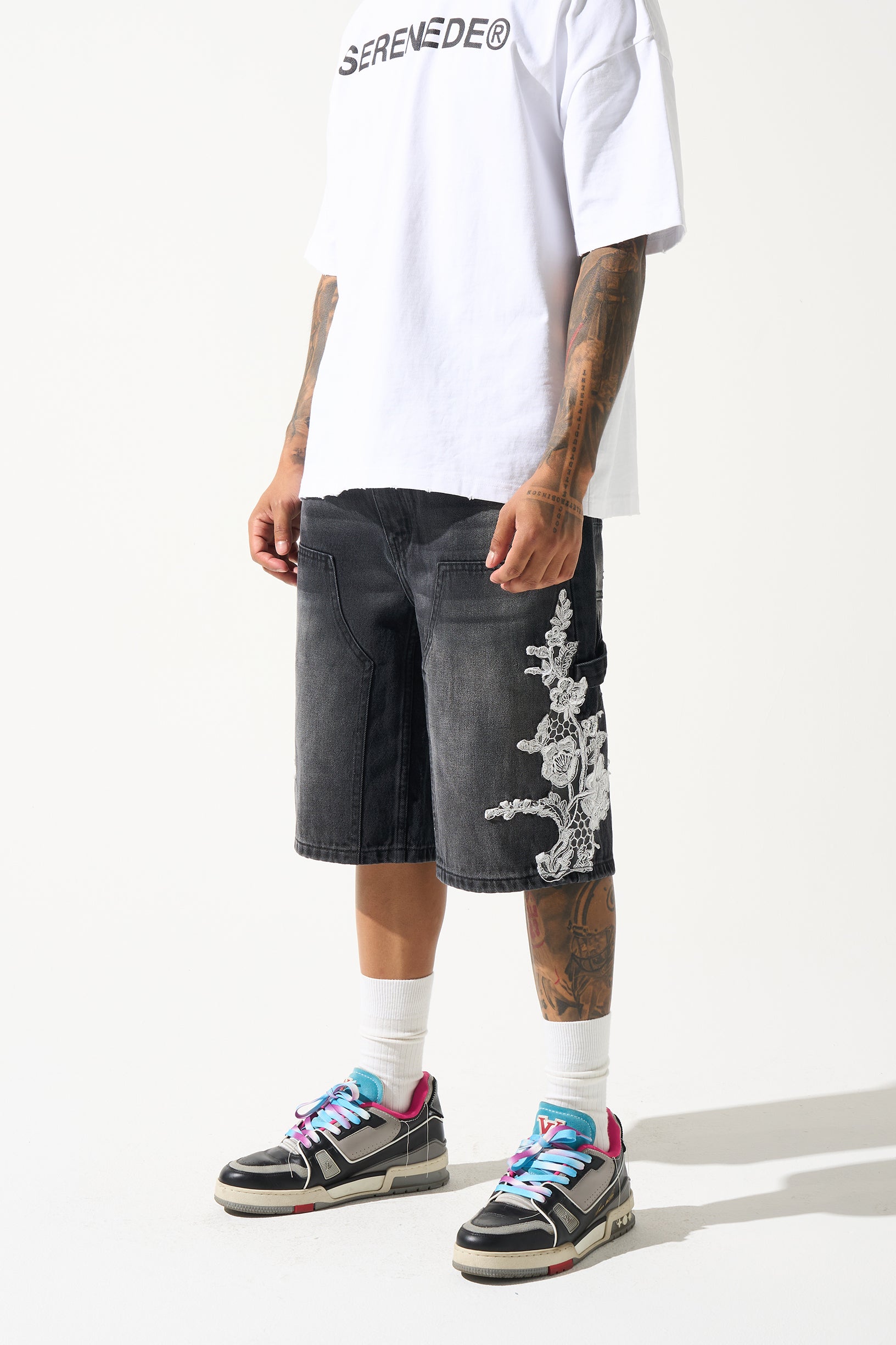 "GROWTH" Denim Shorts