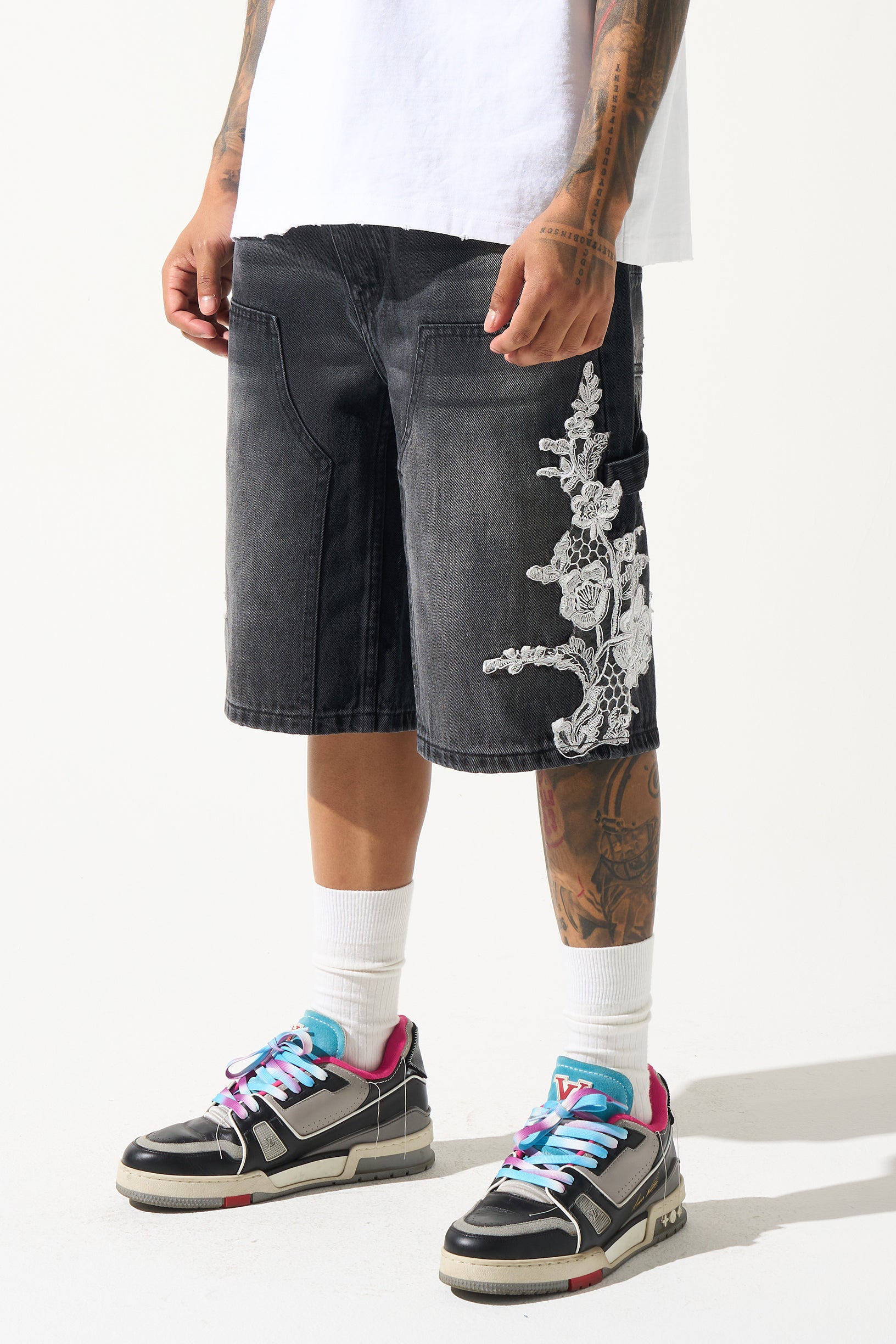 "GROWTH" Denim Shorts