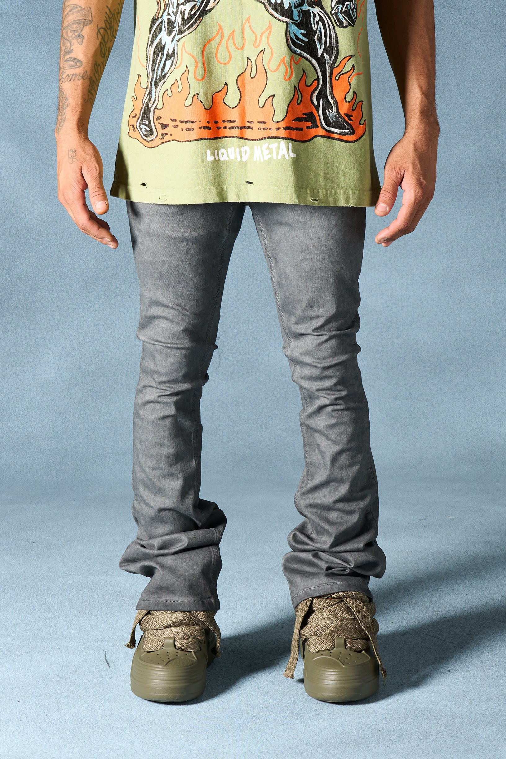 "LEAD" Stacked Jeans