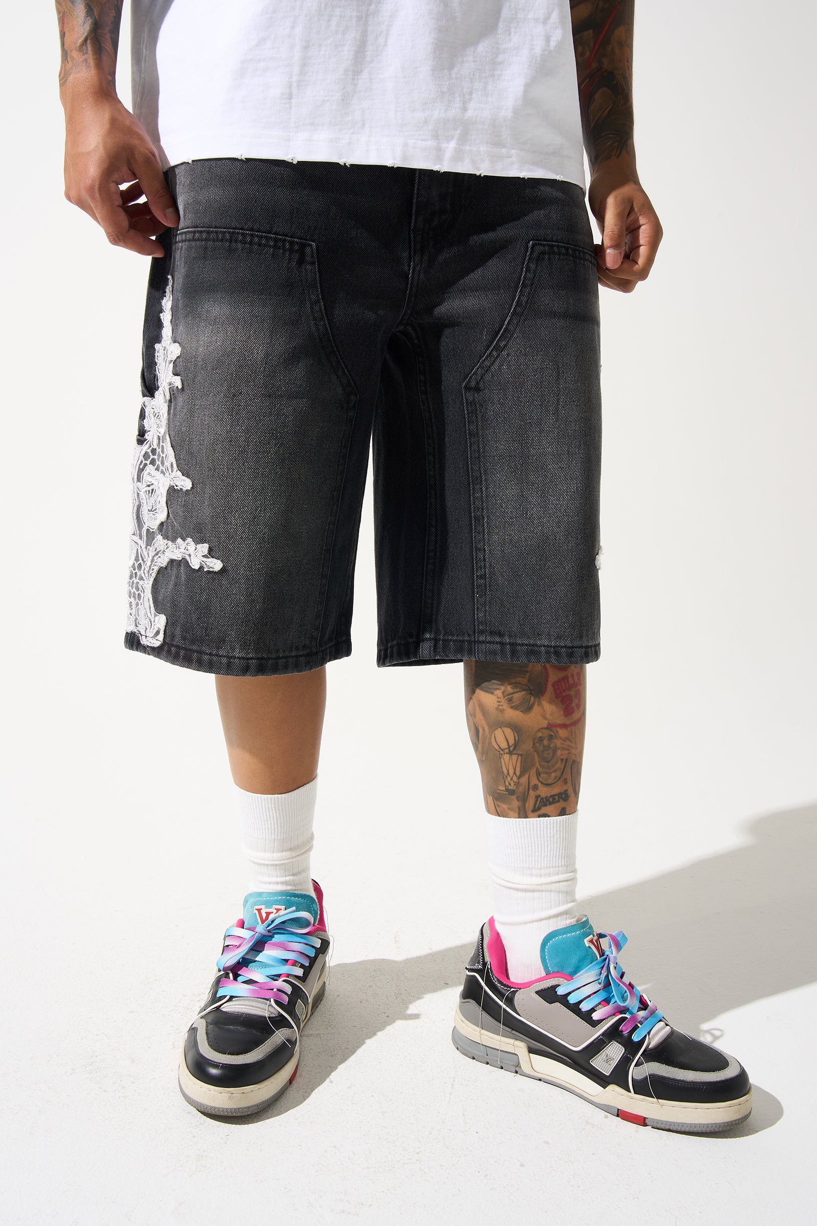 "GROWTH" Denim Shorts