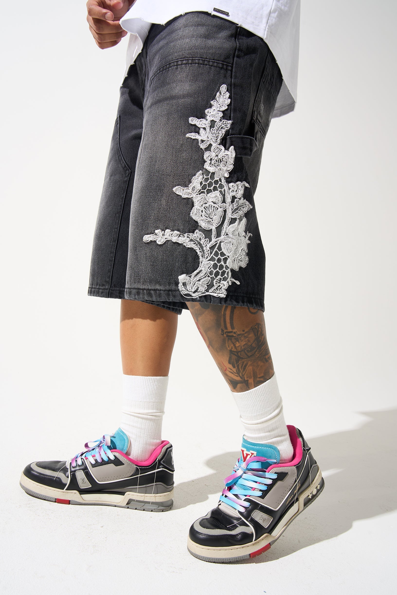 "GROWTH" Denim Shorts