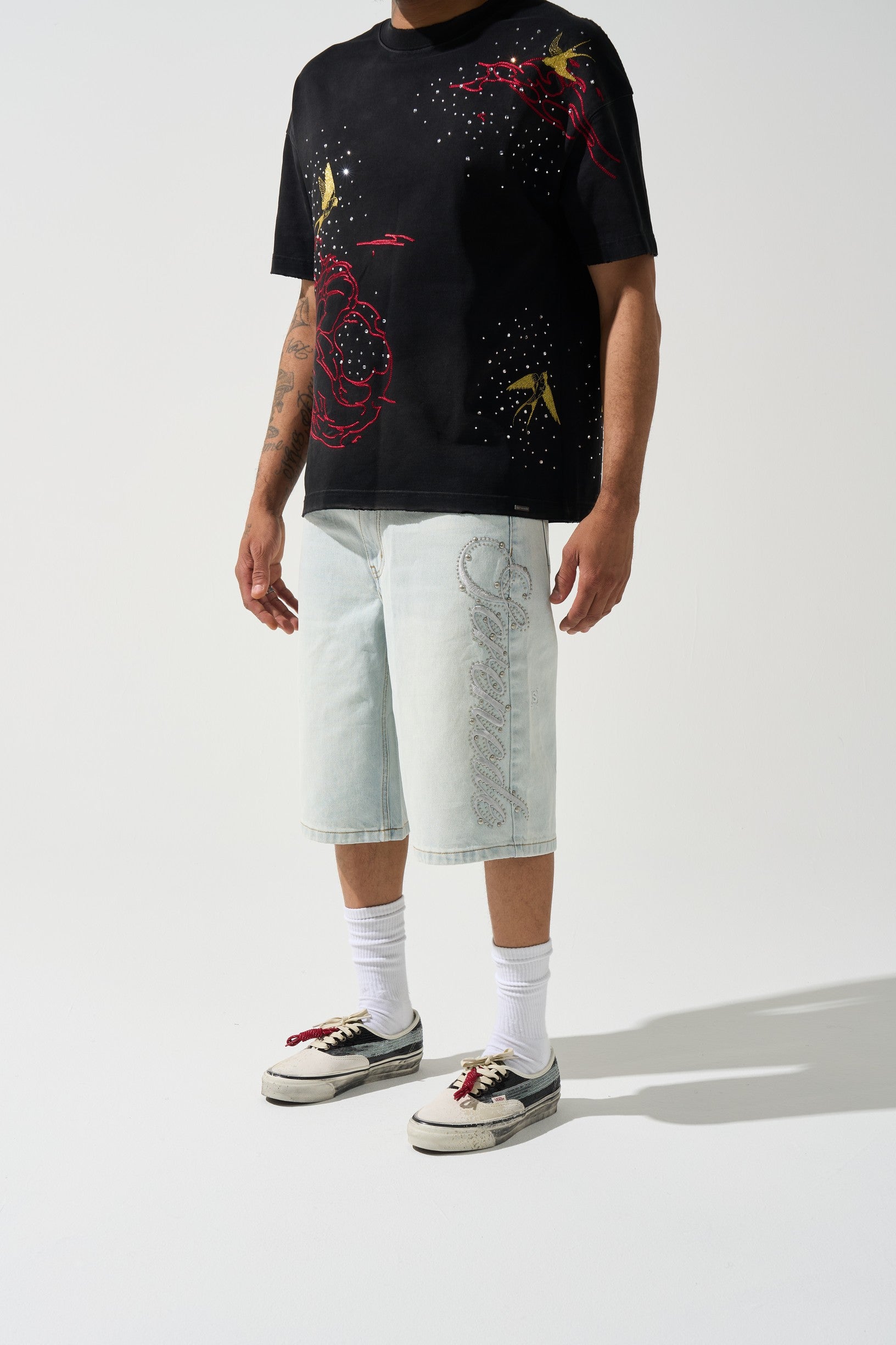 SIDE SCRIPT Light Denim Shorts