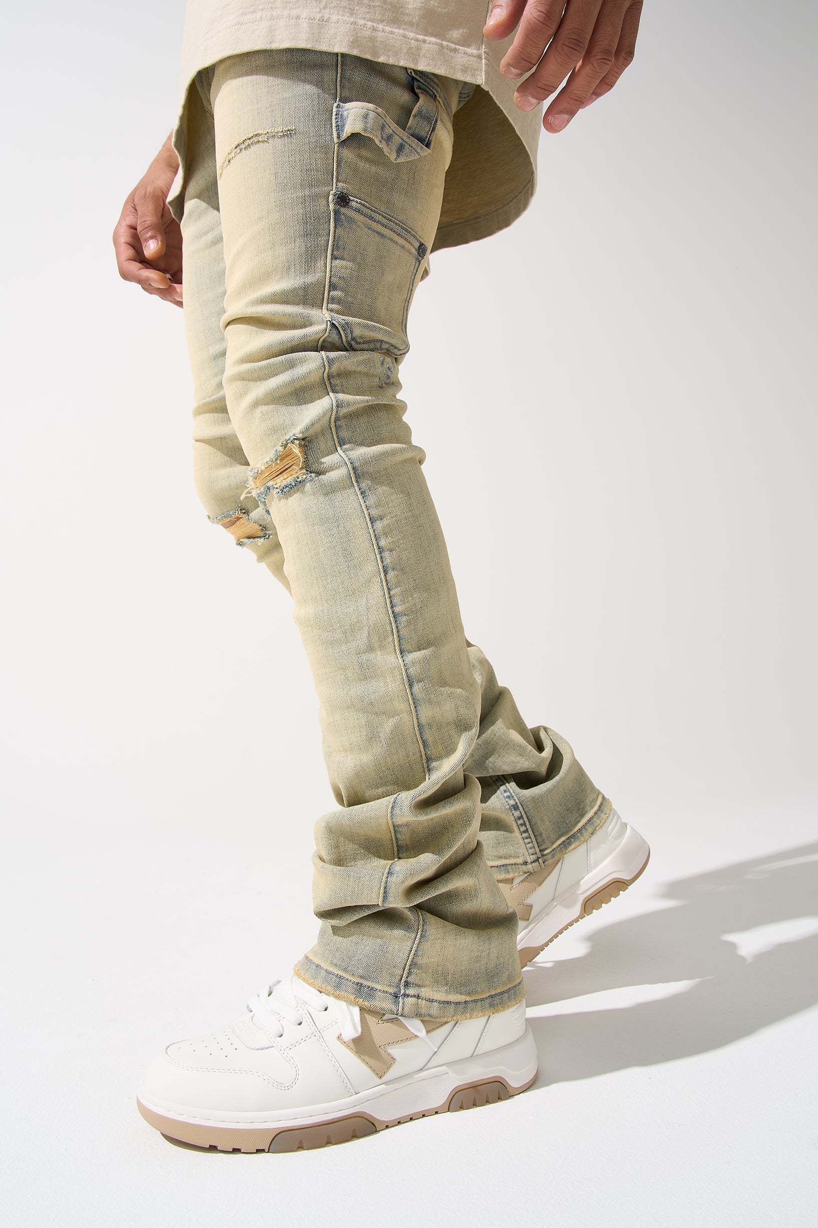 "CEDAR" Stacked Jeans