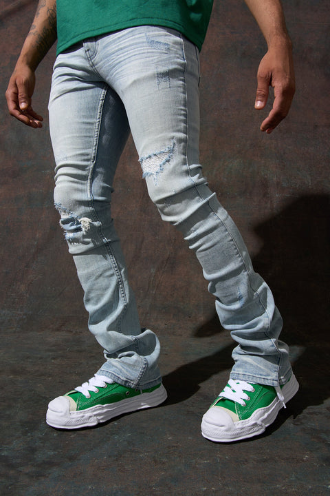 "AZUL" Stacked Jeans