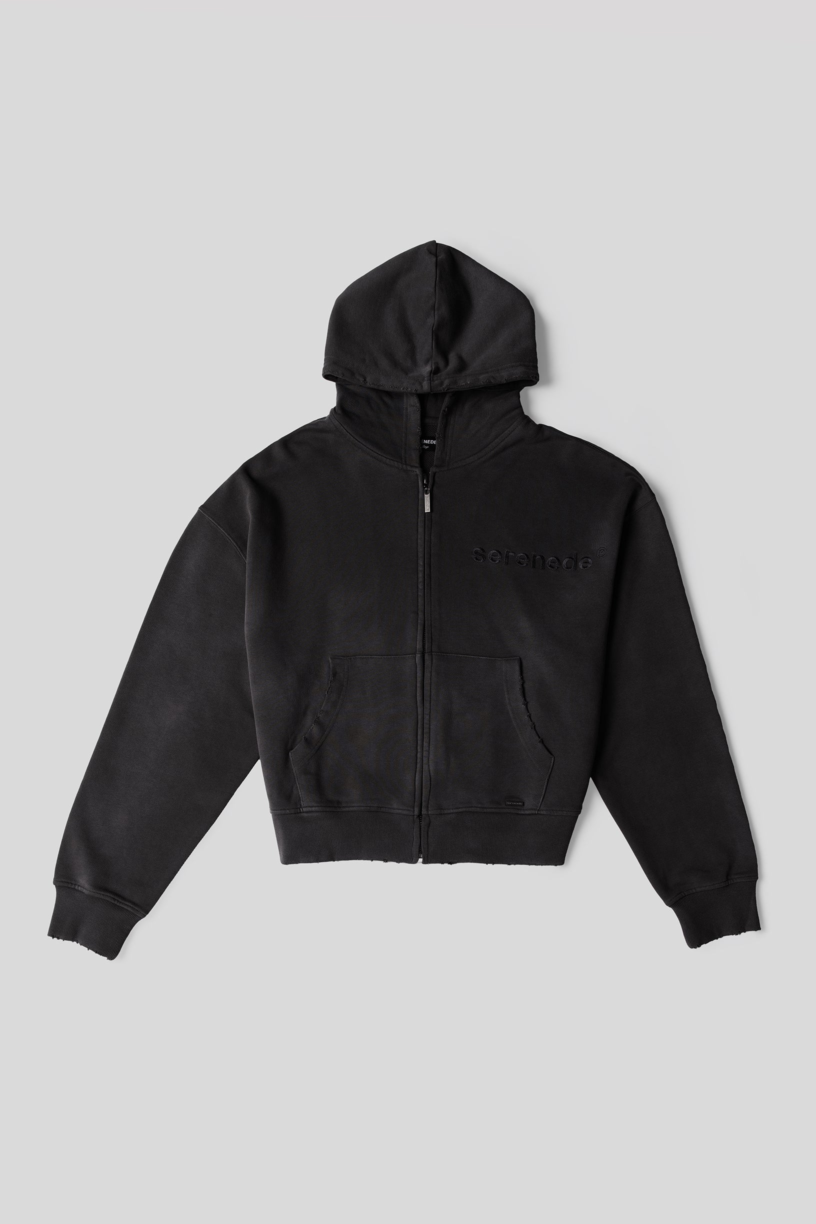 ESSENTIAL Zip Black Hoodie