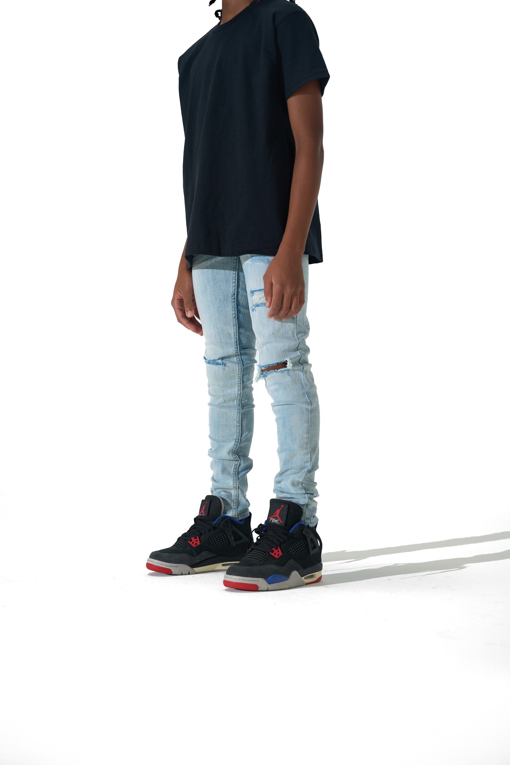 KIDS POTALA PALACE Jeans — Ice Blue Distressed Wash | SERENEDE®