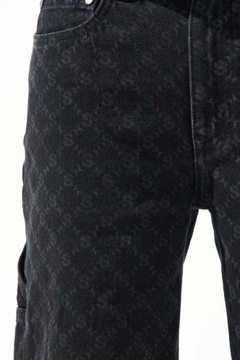 MONOGRAM Black Denim Shorts