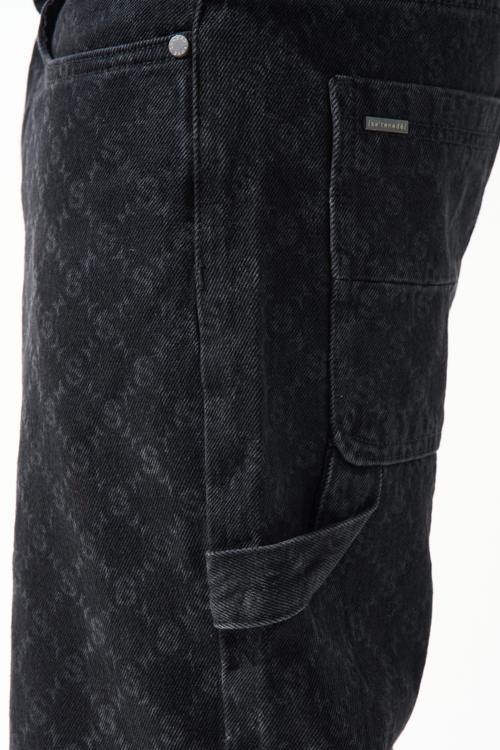 MONOGRAM Black Denim Shorts