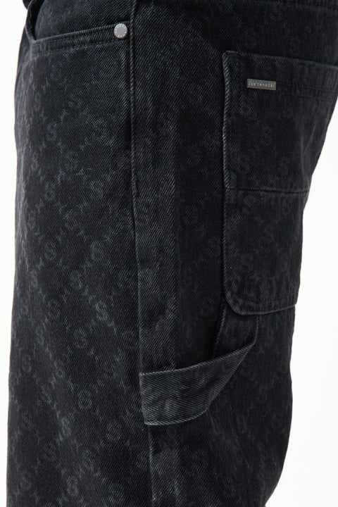 MONOGRAM Black Denim Shorts