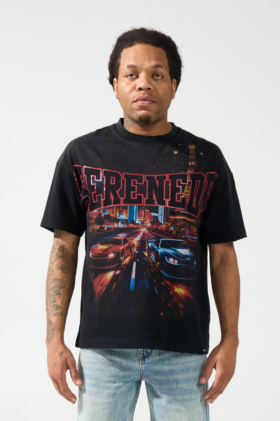 PROJECT 04 Tee — Washed Black Graphic | SERENEDE®