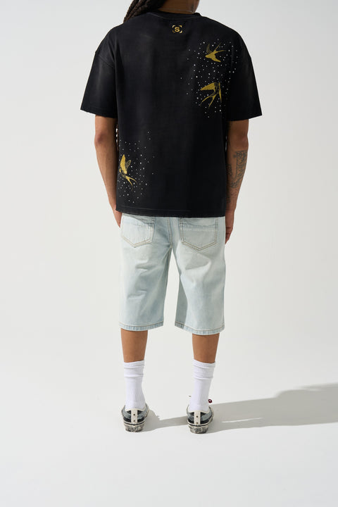SIDE SCRIPT Light Denim Shorts