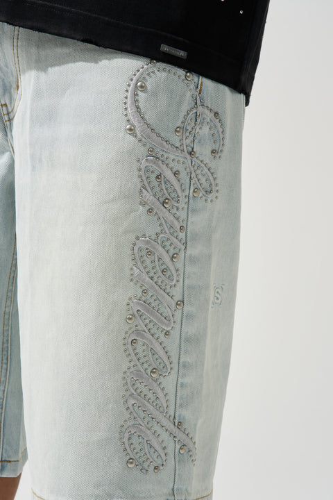 SIDE SCRIPT Light Denim Shorts