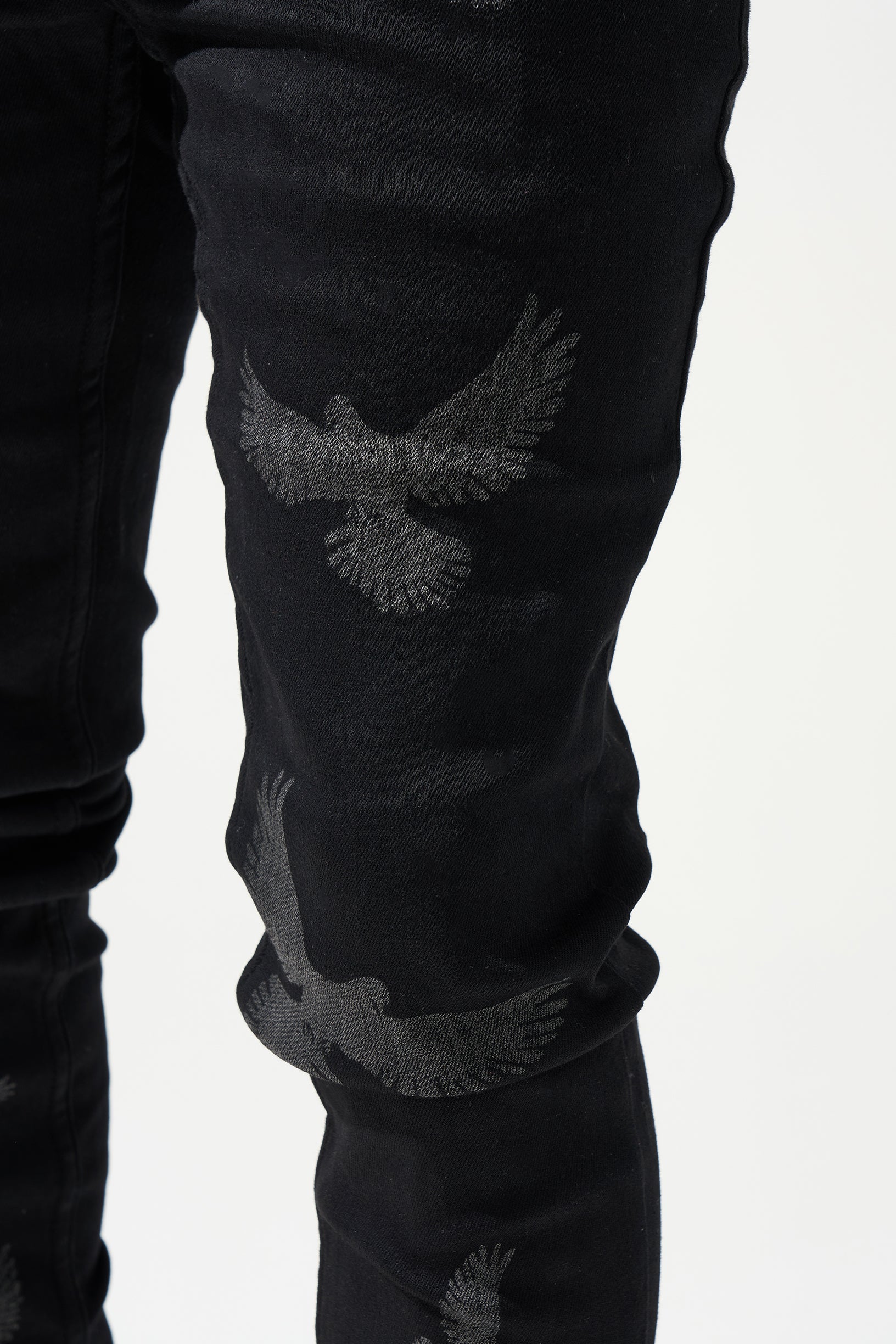 "PEACE" Black Jeans