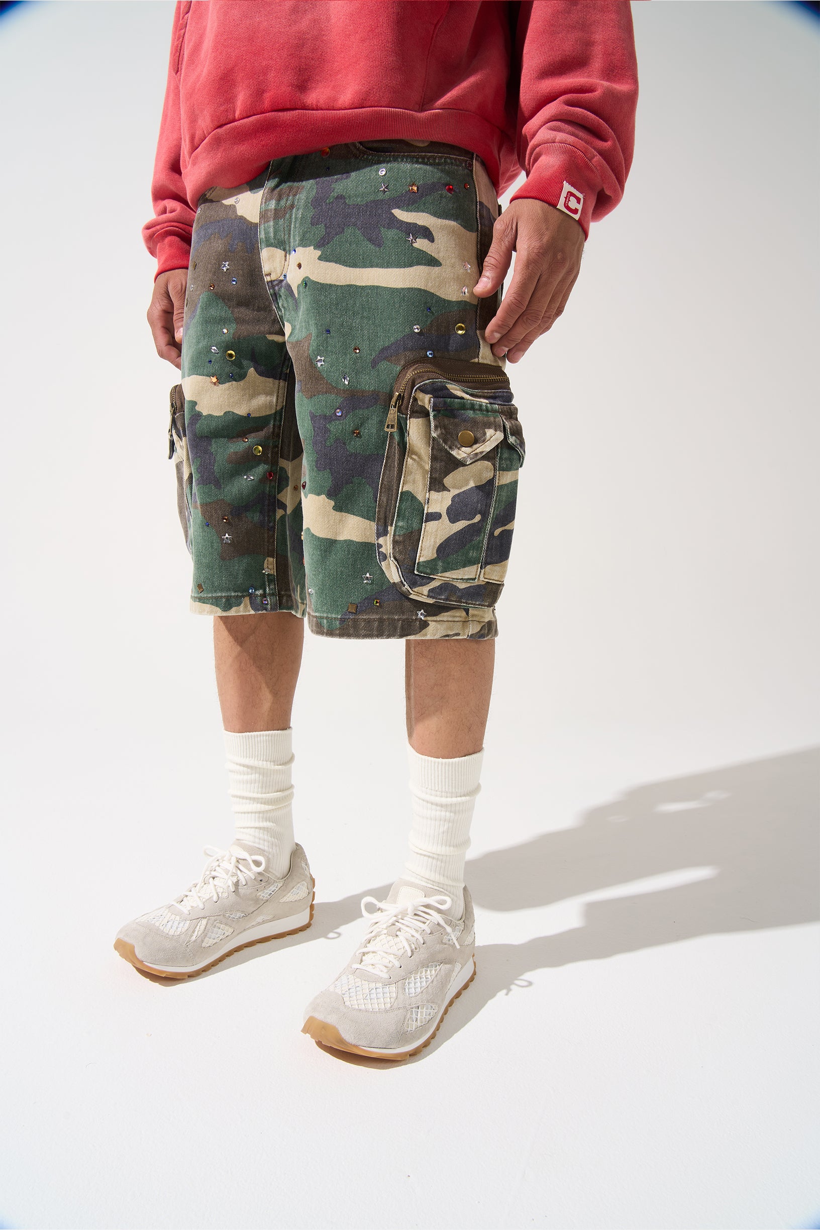 CACHE - Faded Camo Denim Shorts | SERENEDE®