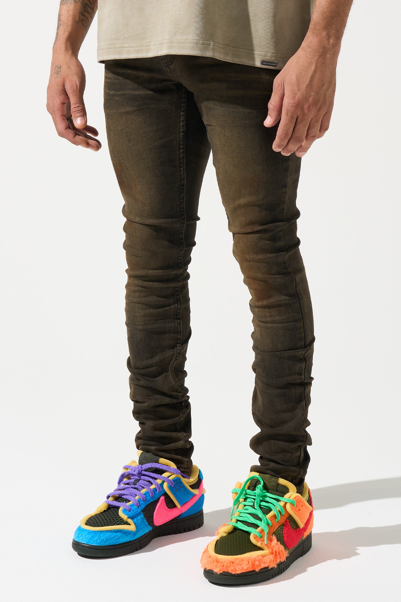 SERENEDE® CORTADO Jeans - Espresso Brown Fitted Denim