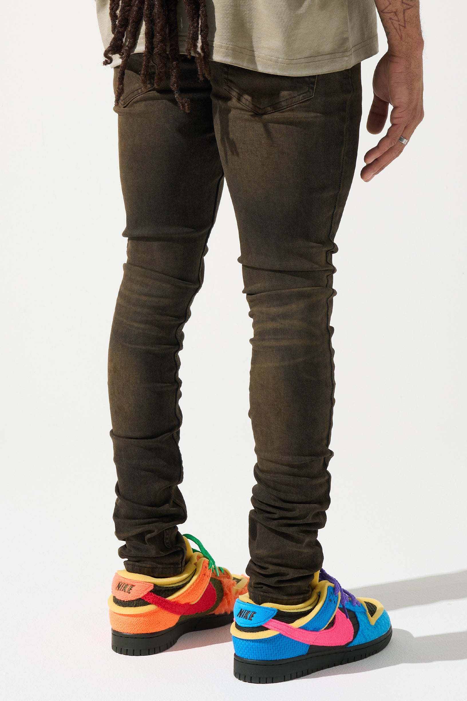 SERENEDE® CORTADO Jeans - Espresso Brown Fitted Denim