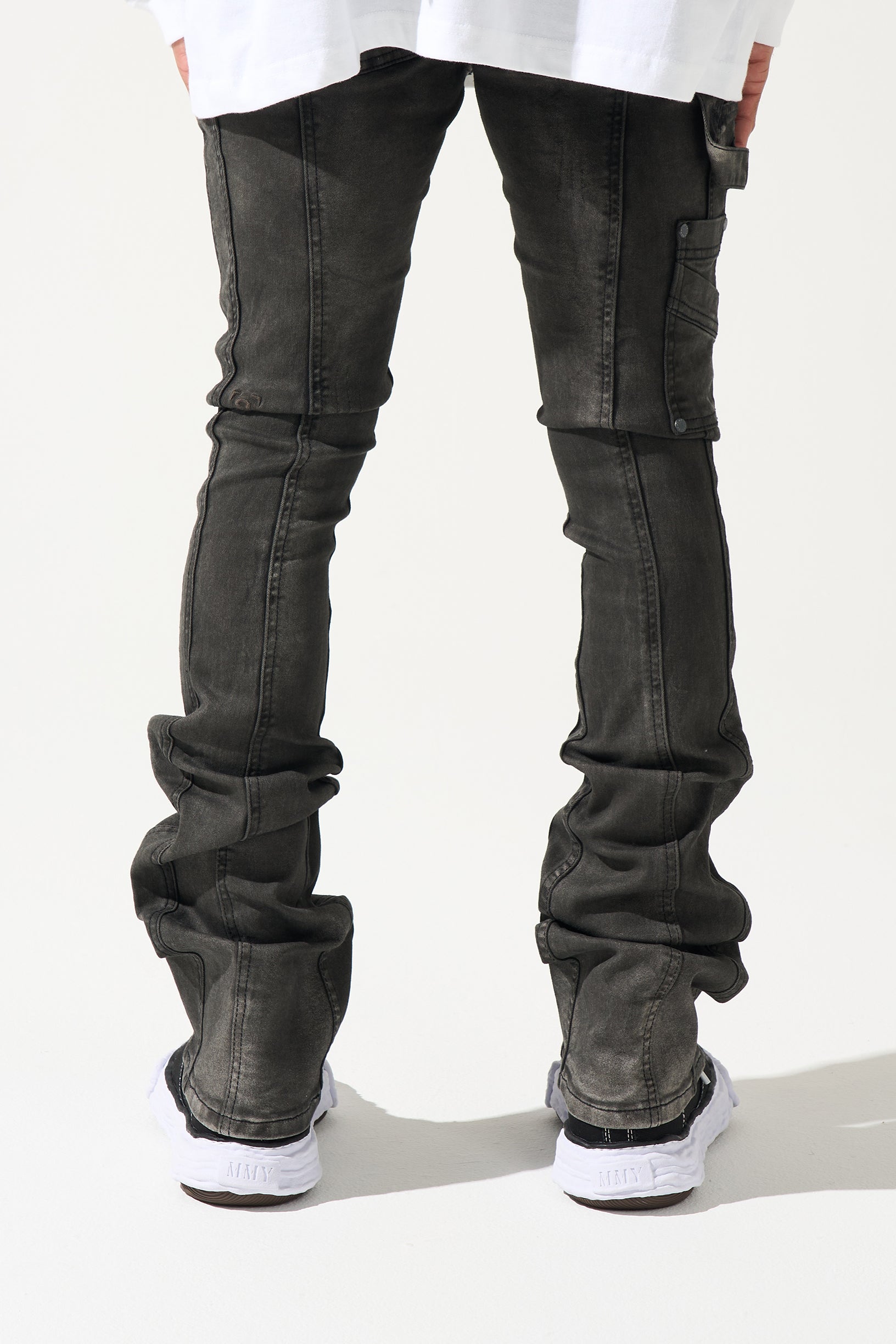 RAIN - Smoke Grey Stacked Jeans | SERENEDE®