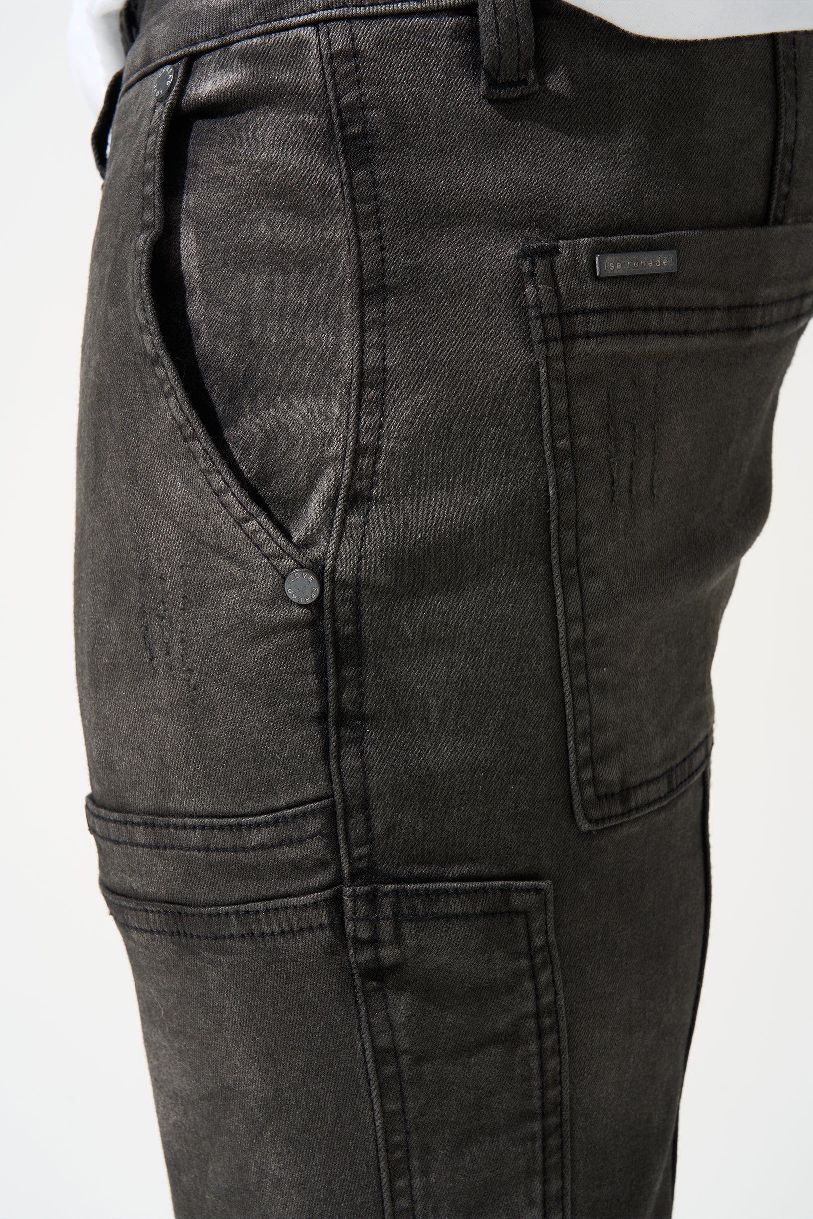 RAIN - Smoke Grey Stacked Jeans | SERENEDE®