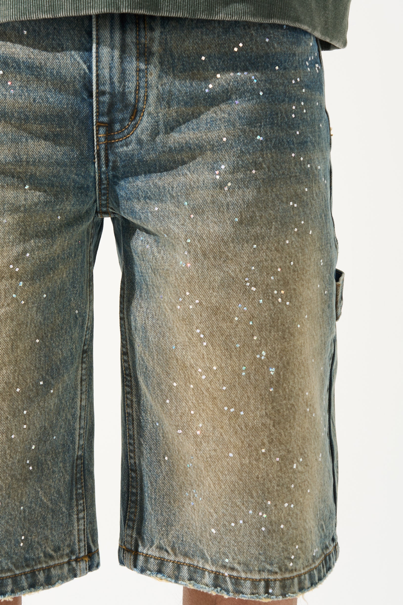 EUPHORIA Denim Shorts - Vintage Sea Blue Earth Core Shorts | SERENEDE®